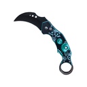 Reaper Ring Quick-Deploy Automatic Karambit Knife - Skull Green