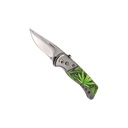 Leaf Pop California-Legal Automatic Knife - Marijuana Green