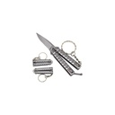 Pocket Flip Keychain Butterfly Knife - Chrome