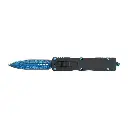 Front Switch OTF Knife - Blue Damascus Etch Blade