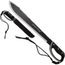 Jungle Guard Sawback Power Survival Machete - Two-Tone Black