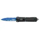 SleekStreak Versatile OTF Knife - Blue Damascus Etch
