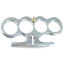 Sanctum Shield Belt-Buckle Brass Knuckles - Silver