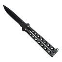Aero-Frame Balanced Flipper Butterfly Knife - Black Blade