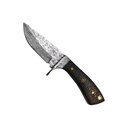 Rosewood Grain Full-Tang Skinner Knife - Damascus