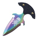 Skull-Guard Grip-Lock Push Dagger - Rainbow Steel