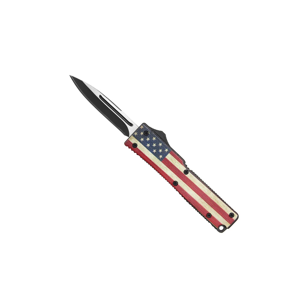 Stars &amp; Stripes Micro-Deploy OTF Knife - USA Flag