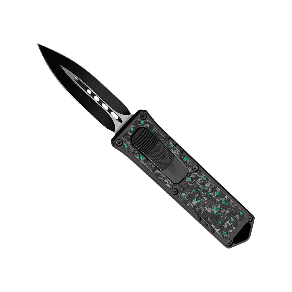 Vector Weave Micro OTF Blade - Green Carbon Fiber