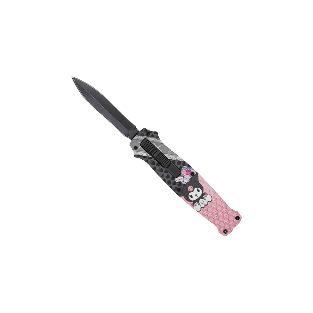 Kawaii Contrast Pocket OTF Knife - Pink Aluminum