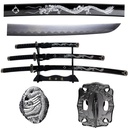 Dragon Lineage Display Samurai Sword Set - Black Saya