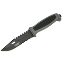 Trail Defender Tactical Hunting Knife - Gray Rubber